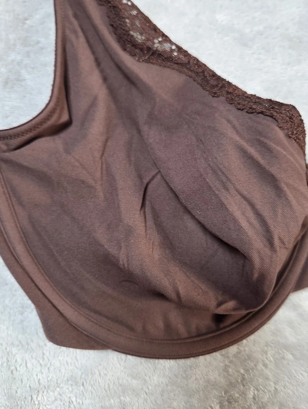 SKIMS Fits Everybody Lace Underwire Bra Cocoa Brown Size 38H FLAW - Picture 2 of 7